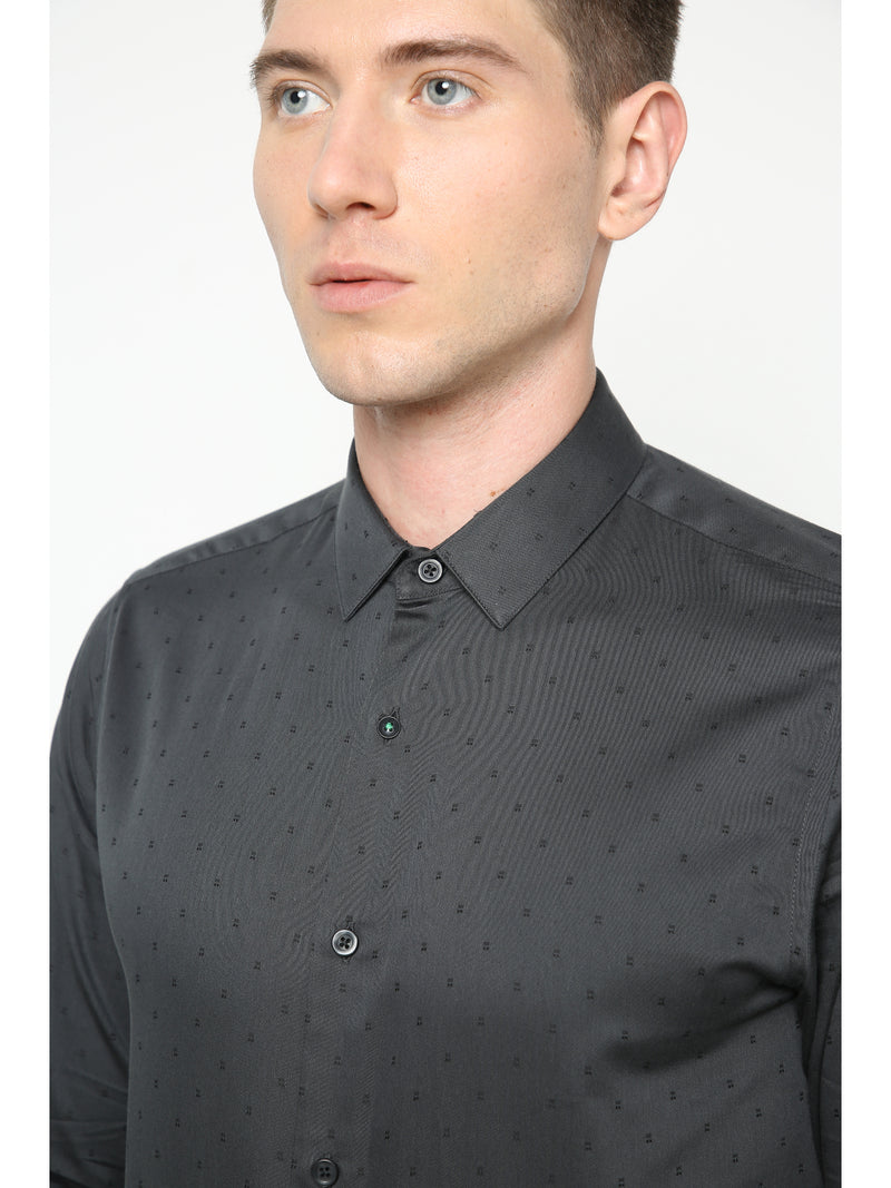 Men's Black Printed Shirt
