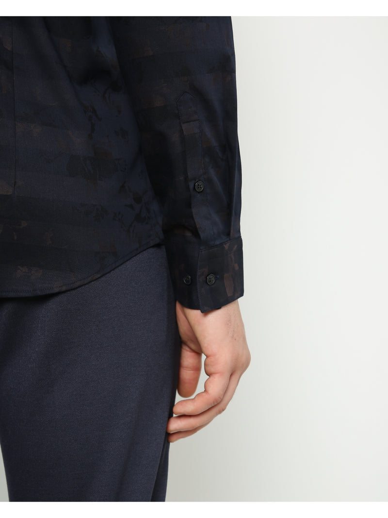 Men's Navy Blue Striped Shirt