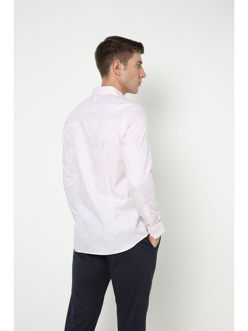 Men's Light Pink Printed shirt