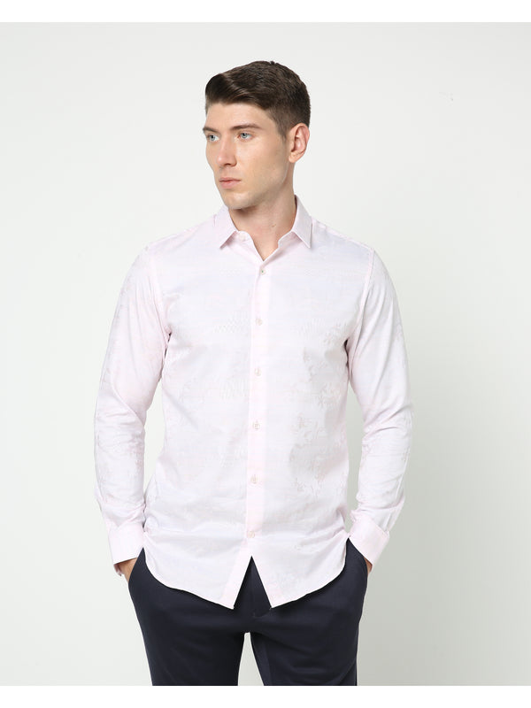 Men's Light Pink Printed shirt