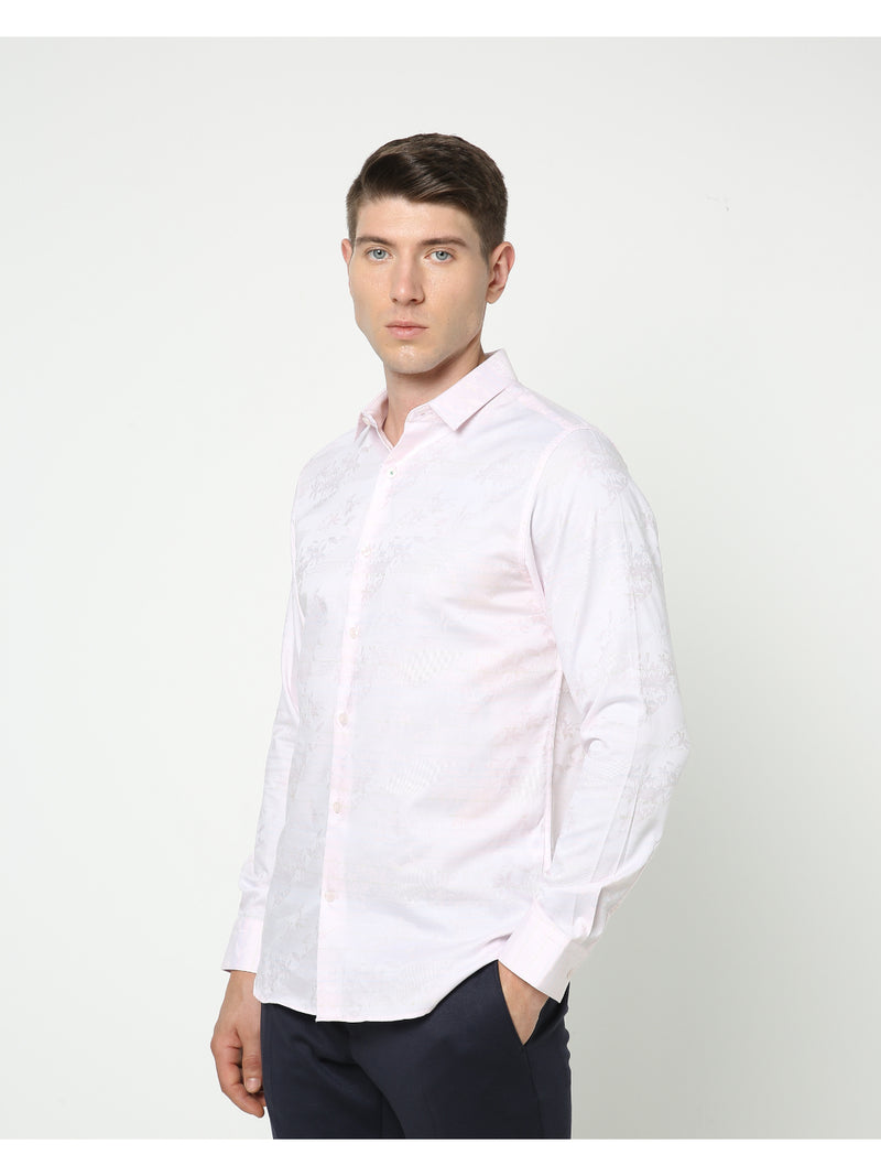 Men's Light Pink Printed shirt