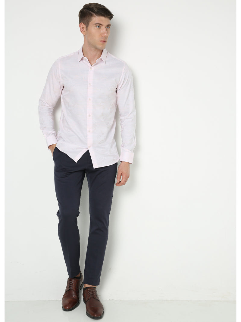 Men's Light Pink Printed shirt