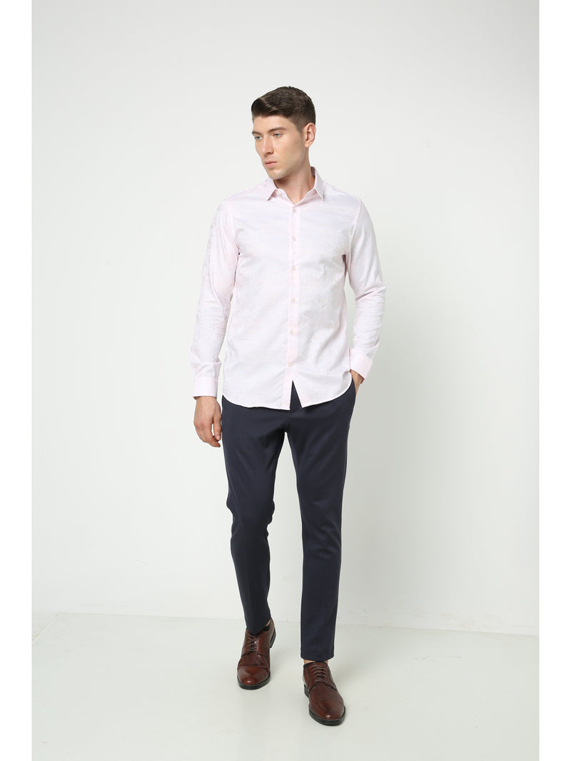 Men's Light Pink Printed shirt