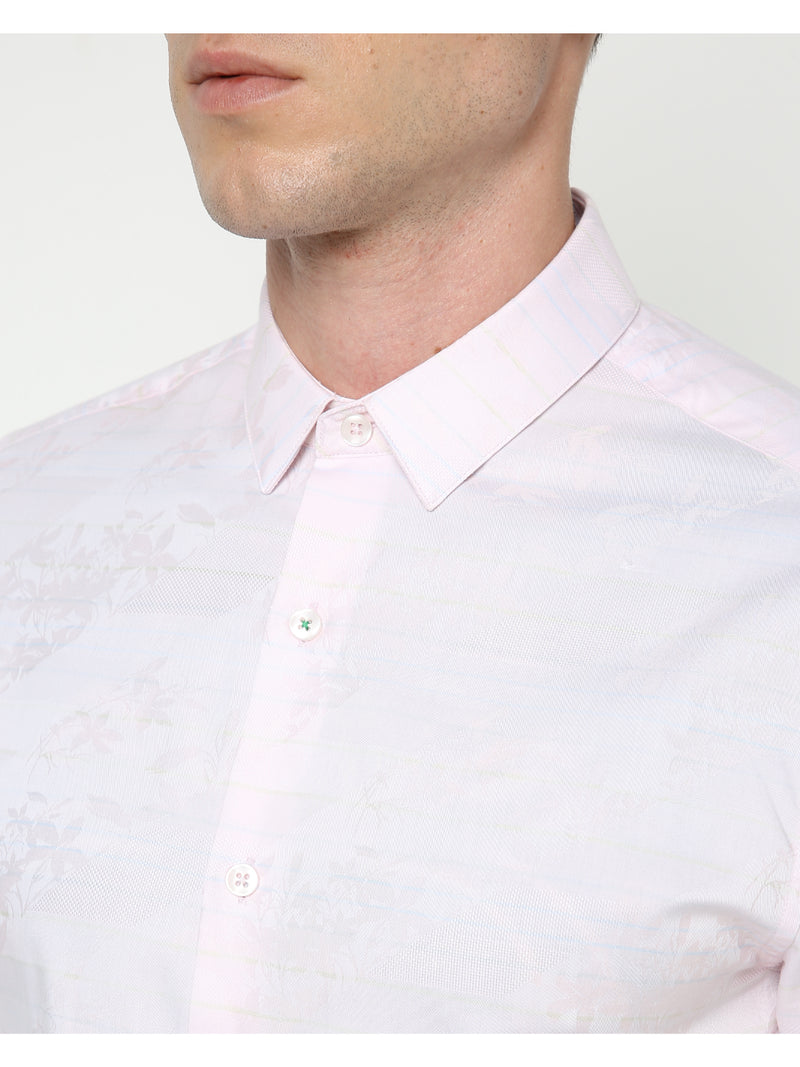 Men's Light Pink Printed shirt