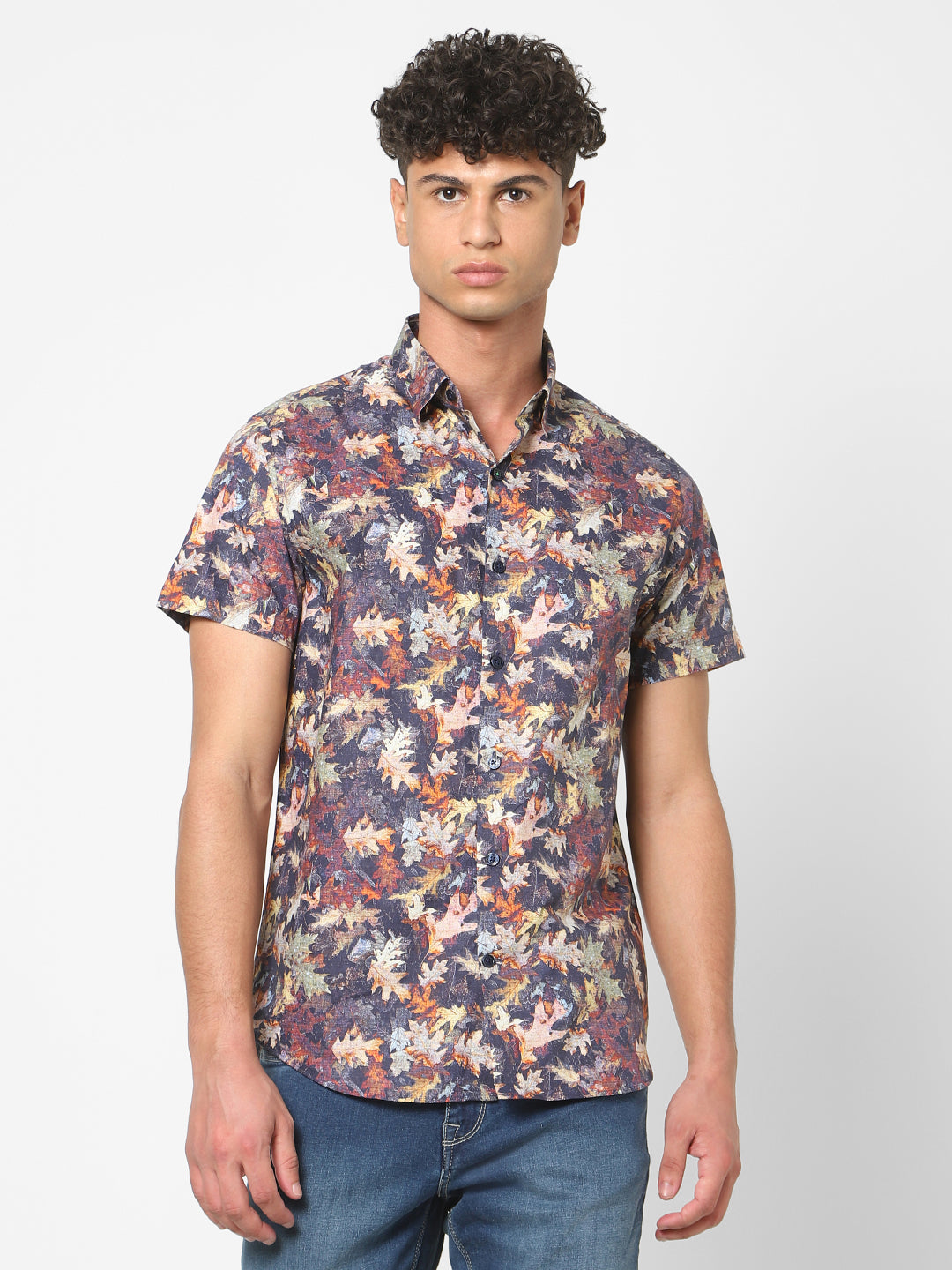 Exhaust Floral Printinng Short Sleeve Shirt