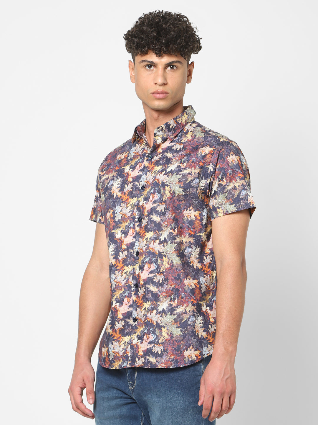 Exhaust Floral Printinng Short Sleeve Shirt