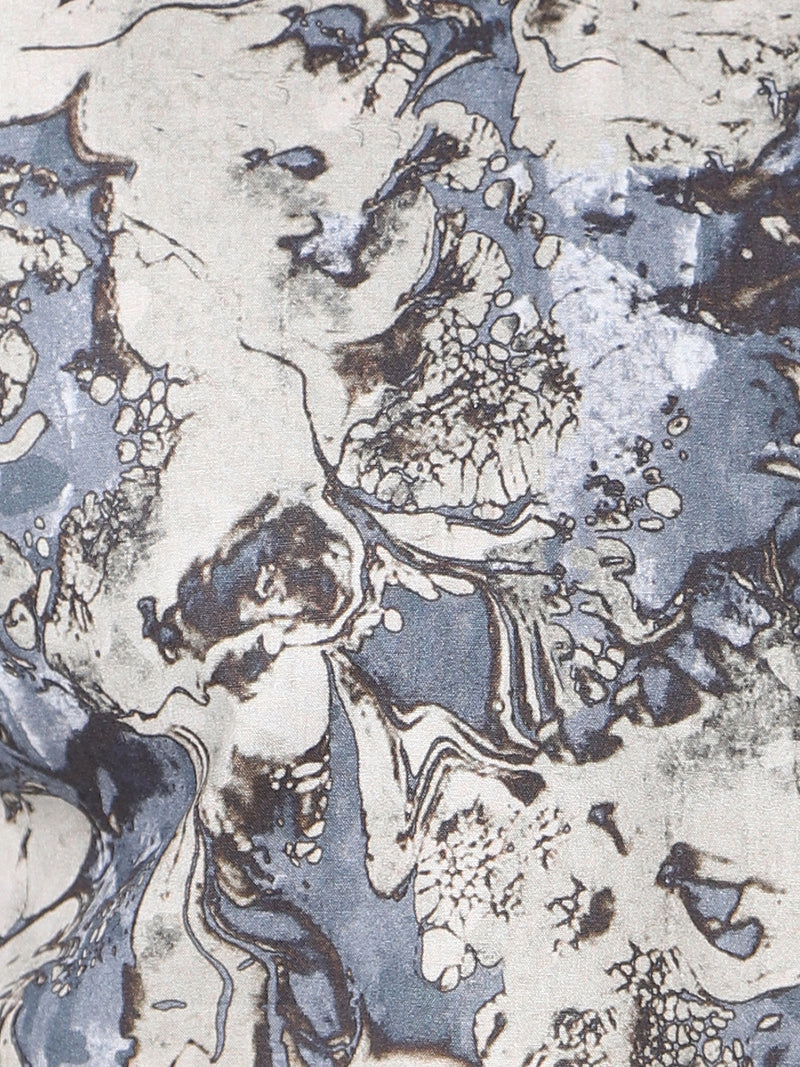 Men's Blue Printed Shirt