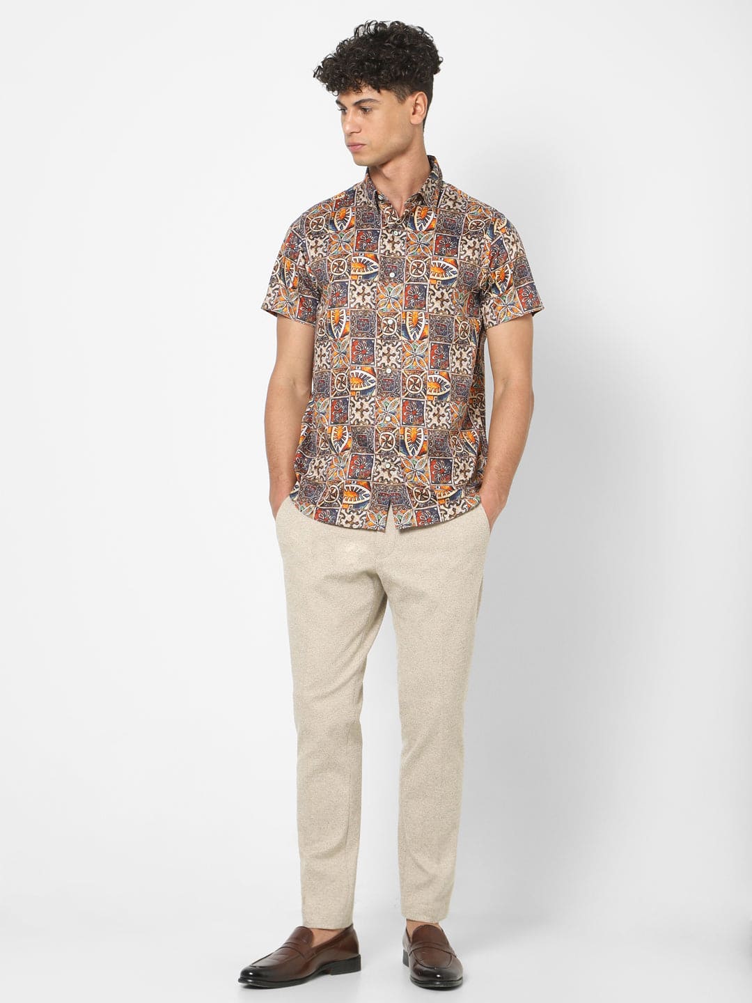 Men's morroco yellow printed shirt