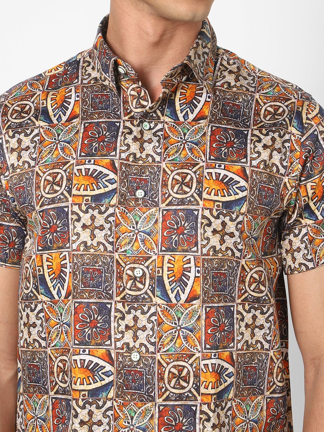 Men's morroco yellow printed shirt