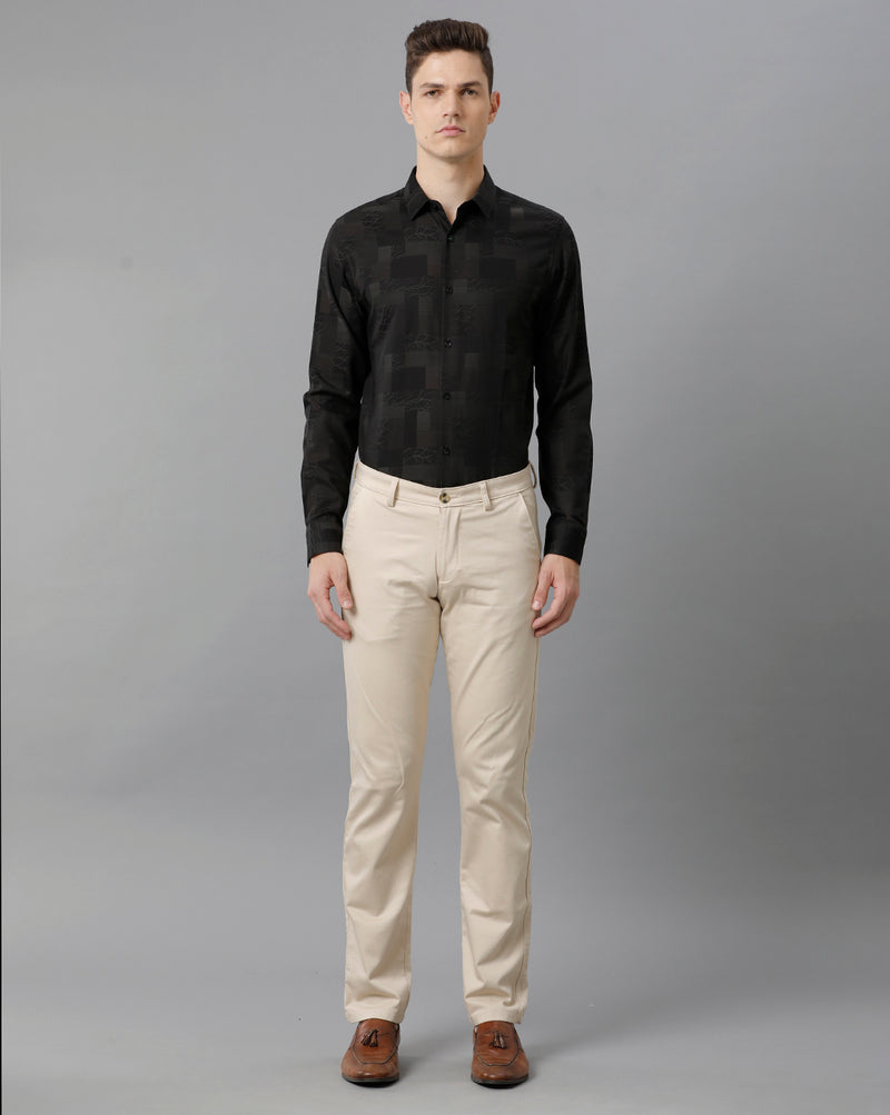 Men's Floral Print Checkered Cotton Shirt