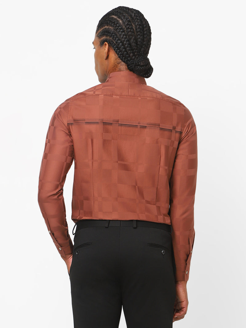 Men's Rust Orange Printed Shirt