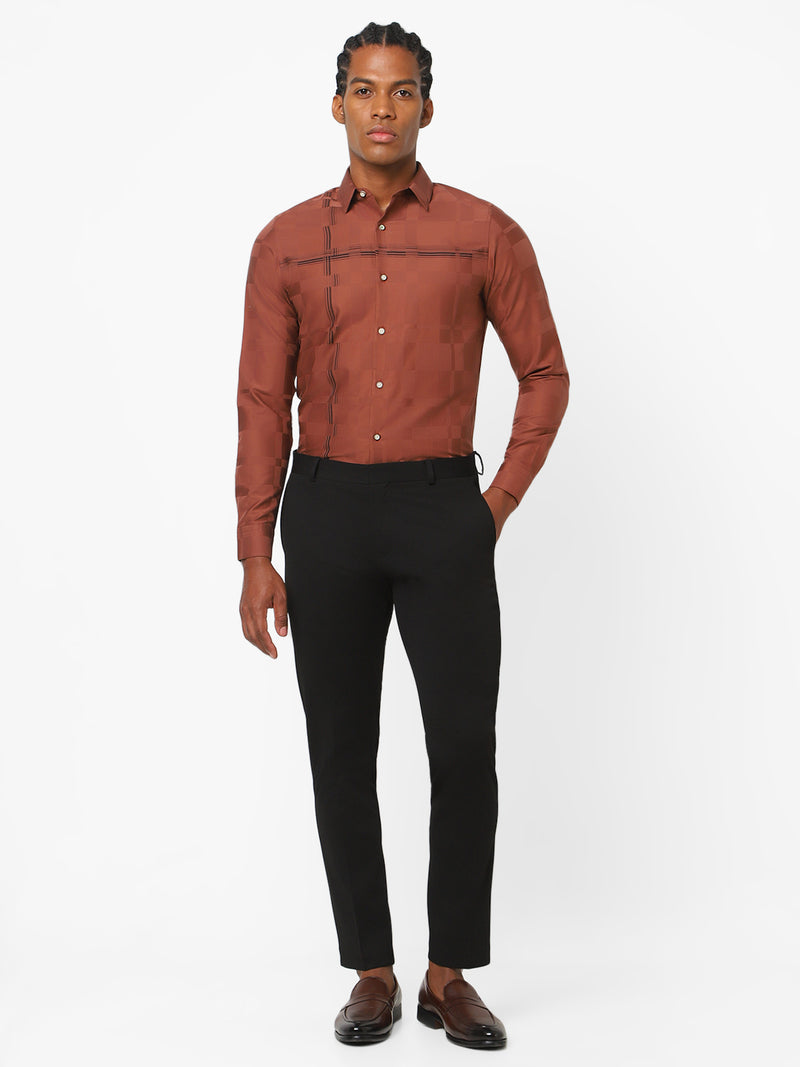 Men's Rust Orange Printed Shirt