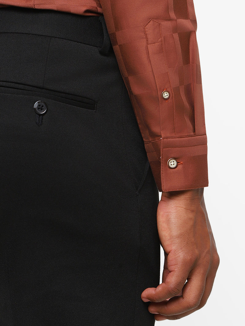 Men's Rust Orange Printed Shirt