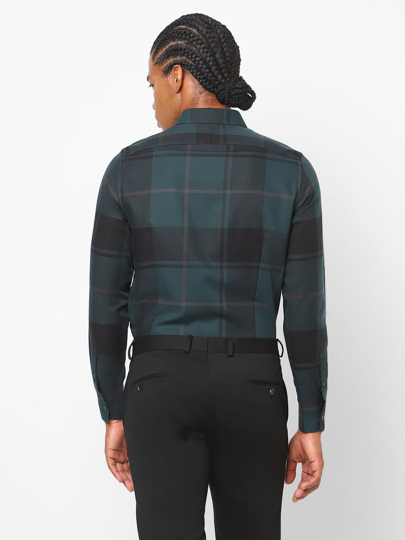 Men's Bottle Green Checks Shirt