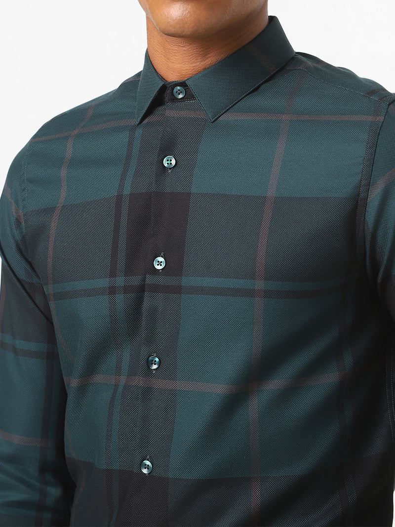 Men's Bottle Green Checks Shirt