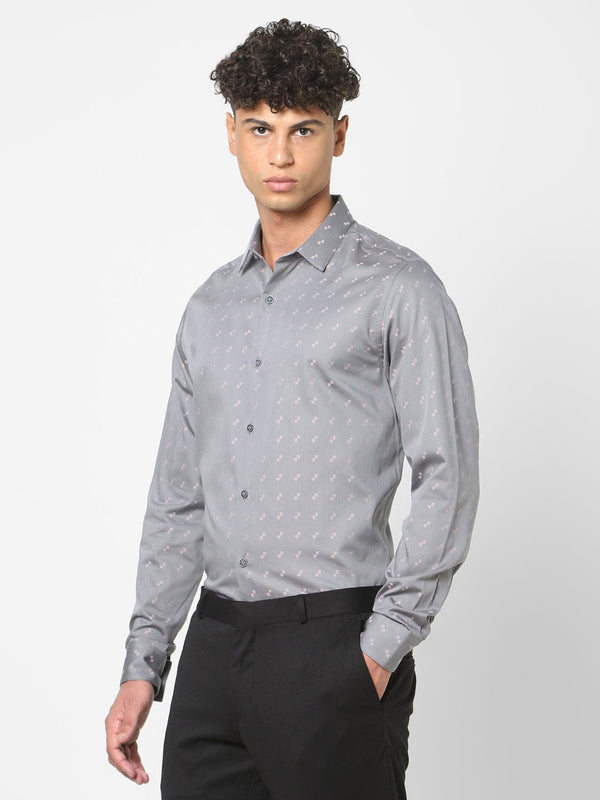 Men's Grey Printed Shirt 1