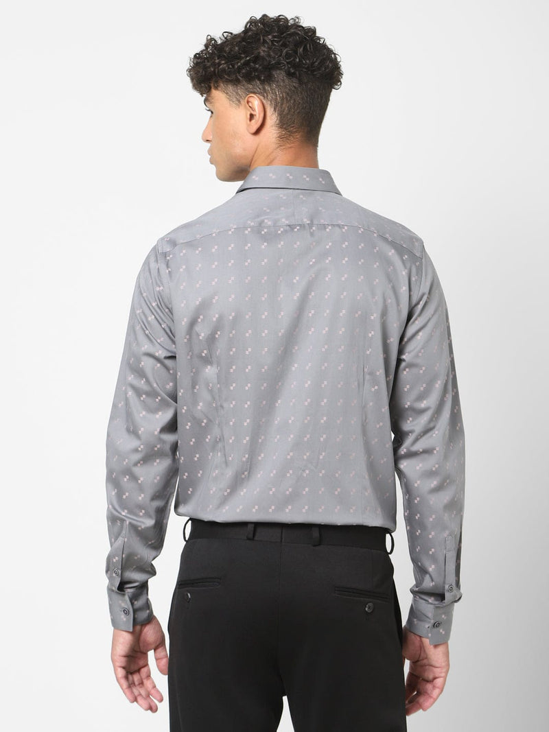 Men's Grey Printed Shirt 1