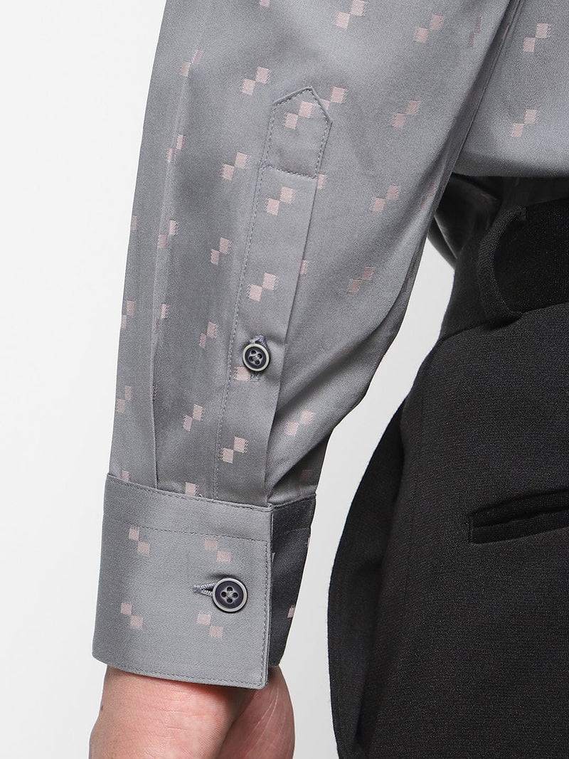 Men's Grey Printed Shirt 1