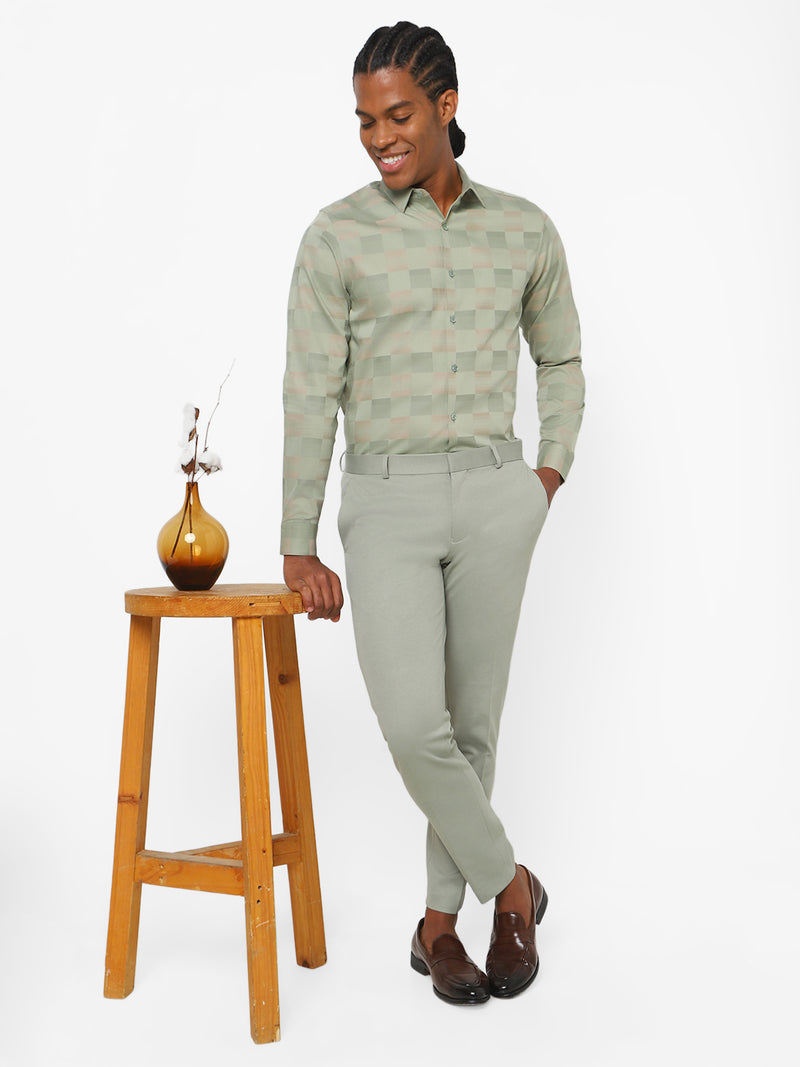 Men's Leaf Green Checks Shirt