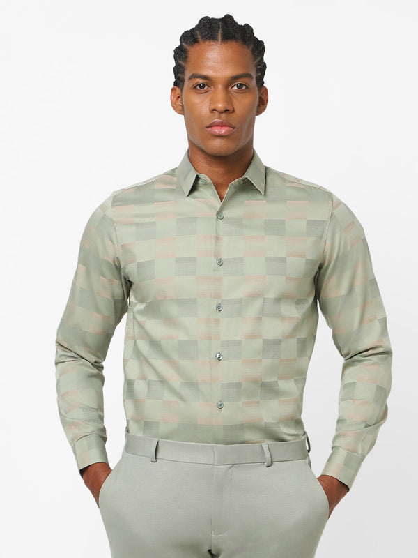 Men's Leaf Green Checks Shirt
