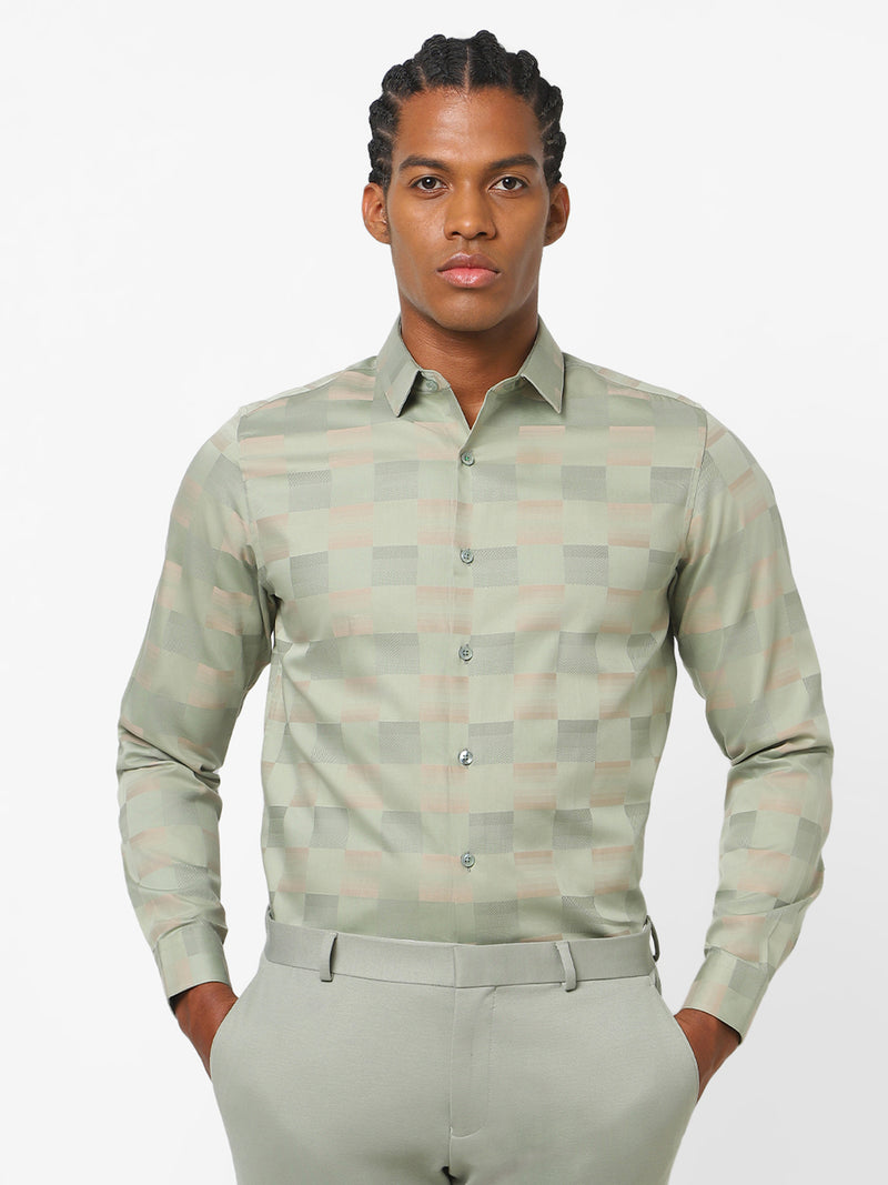 Men's Leaf Green Checks Shirt
