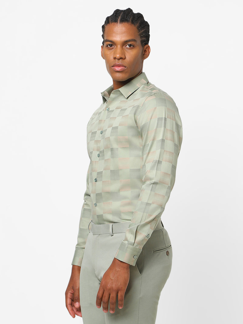Men's Leaf Green Checks Shirt