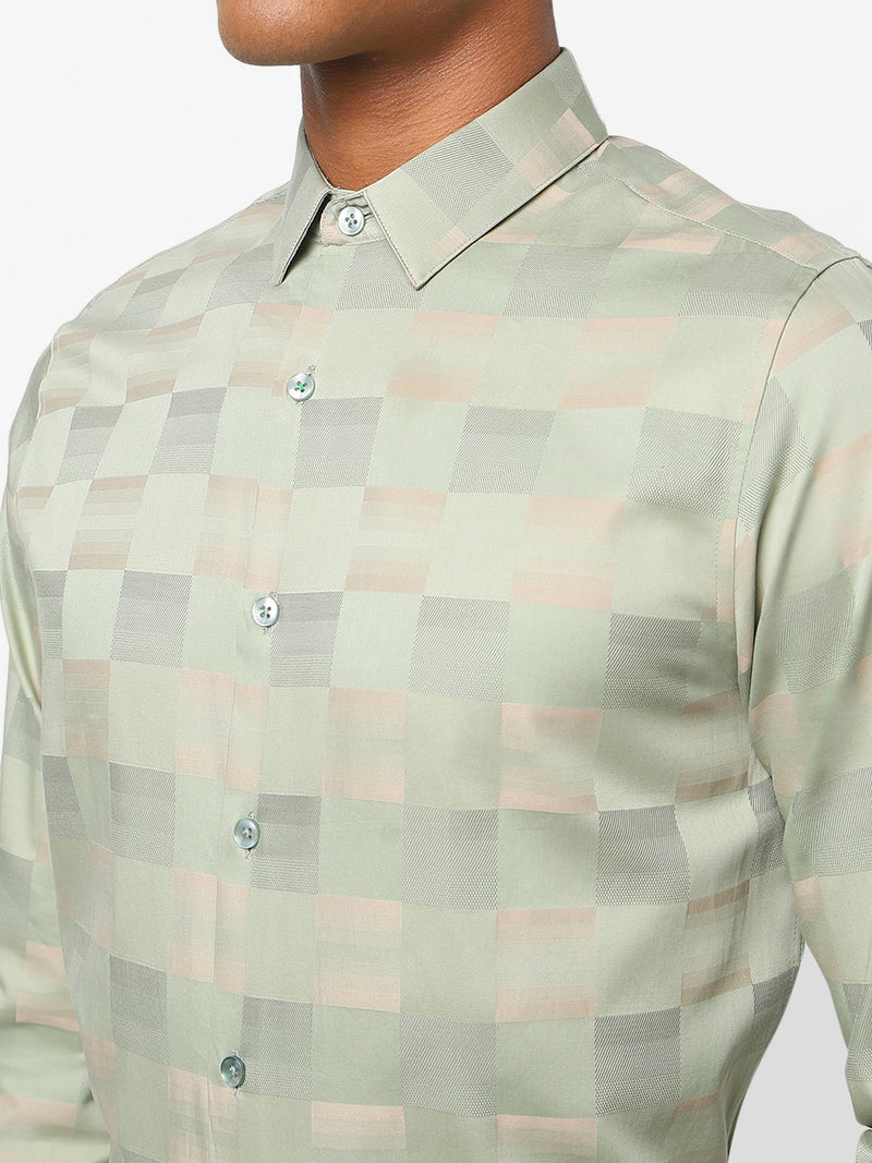 Men's Leaf Green Checks Shirt