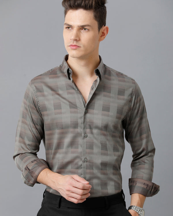 Men's Checkered Cotton Stretch Shirt