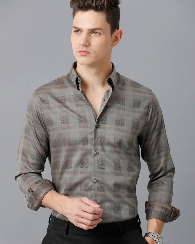 Men's Checkered Cotton Stretch Shirt