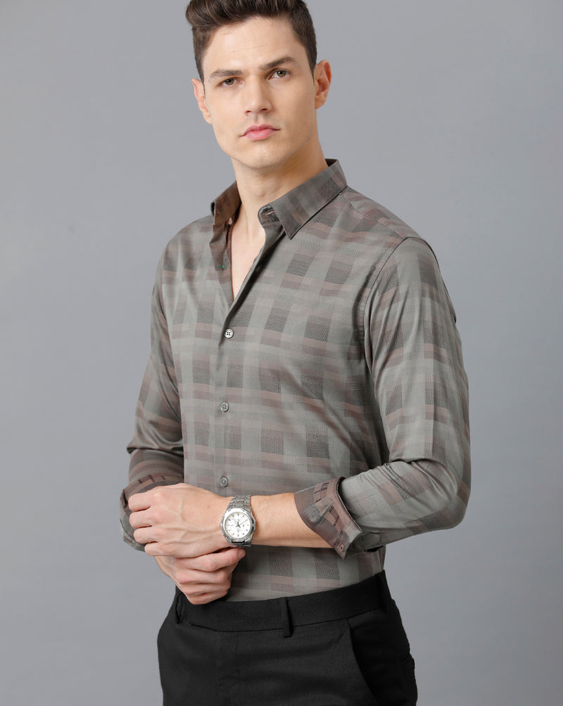 Men's Checkered Cotton Stretch Shirt