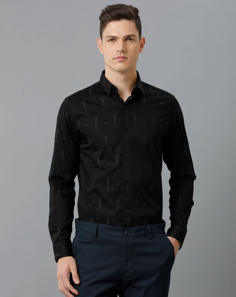 Men's Black Cotton Stretch Shirt