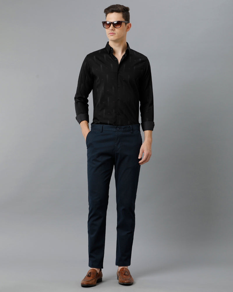 Men's Black Cotton Stretch Shirt