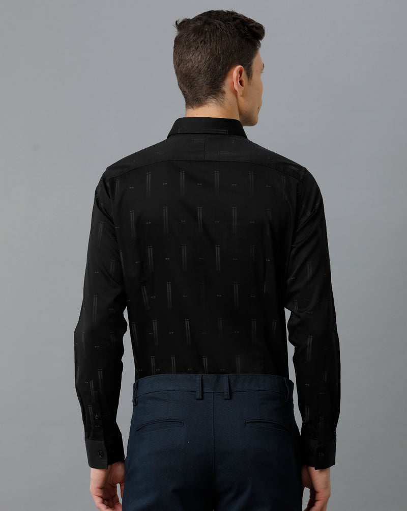 Men's Black Cotton Stretch Shirt