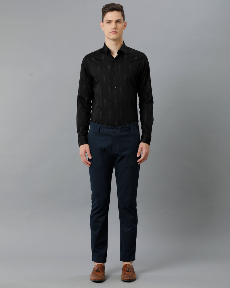 Men's Black Cotton Stretch Shirt