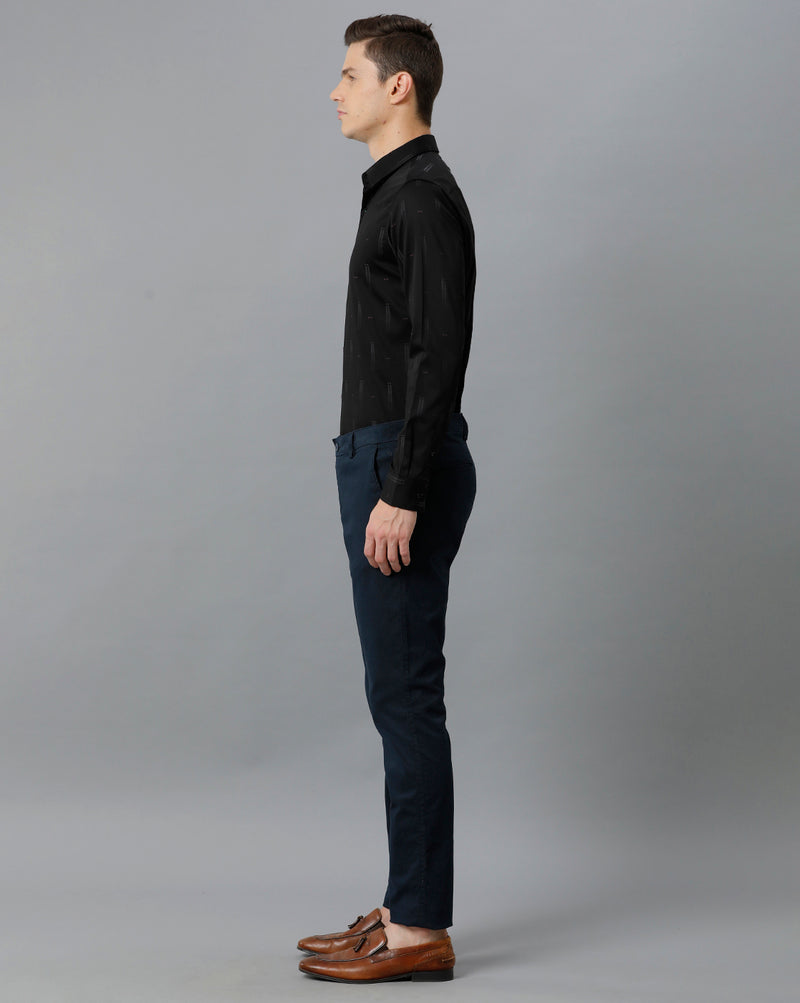 Men's Black Cotton Stretch Shirt
