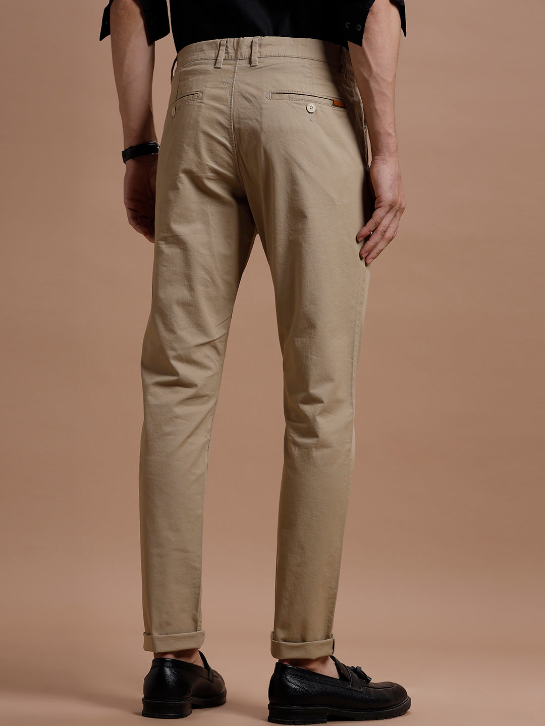 Beige  Smart Casual Cotton Trouser