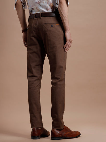 Brown Smart Casual Stretch Trouser