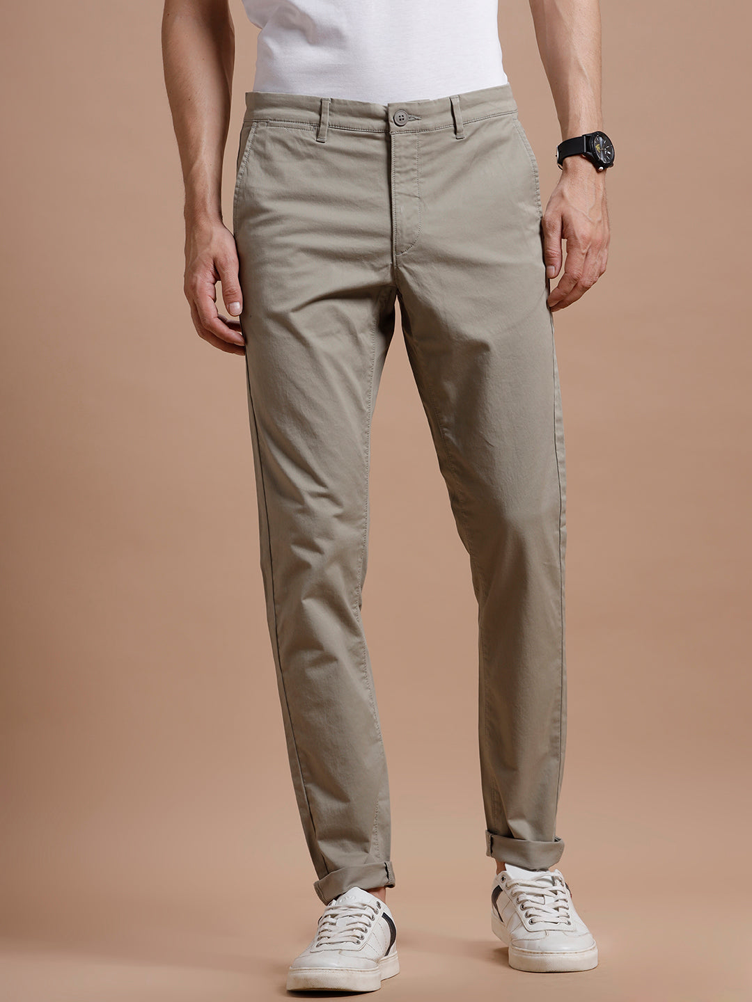 Lt Green Smart Casual Stretch Trouser