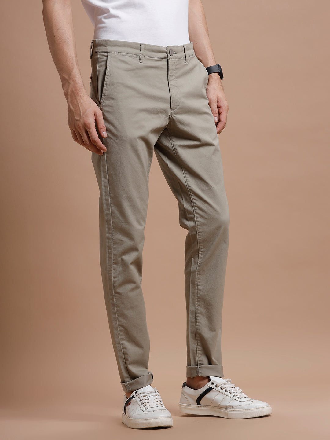 Lt Green Smart Casual Stretch Trouser