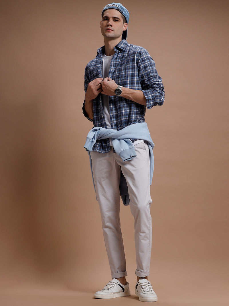 Lt Grey  Smart Casual Cotton Trouser
