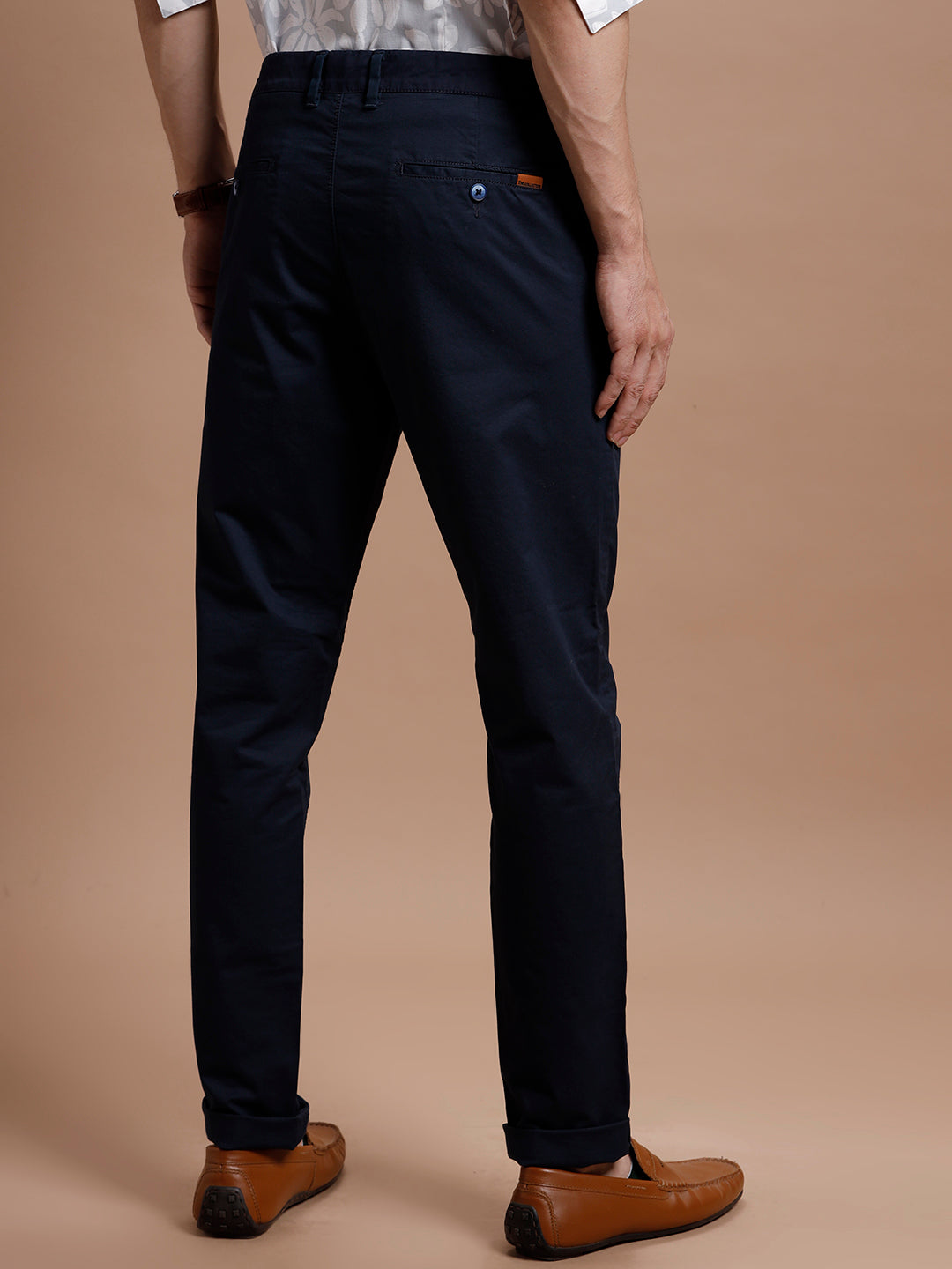 Navy  Smart Casual Cotton Trouser