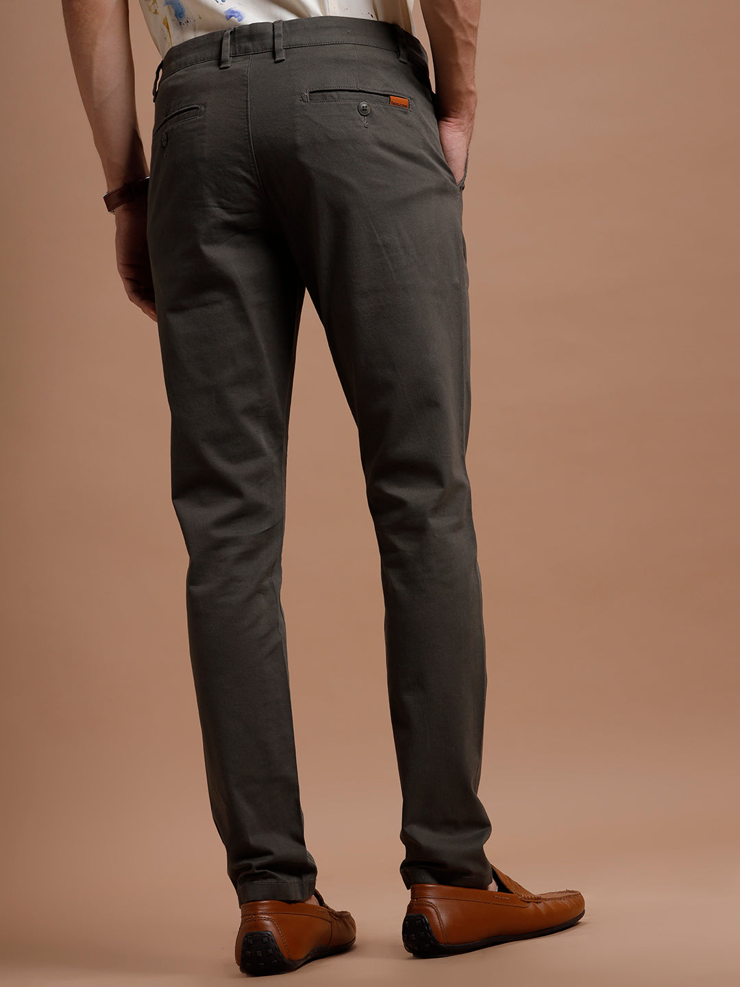 Buy Men's Brooklyn Fit Cotton Blend Trouser Online | Indian Terrain