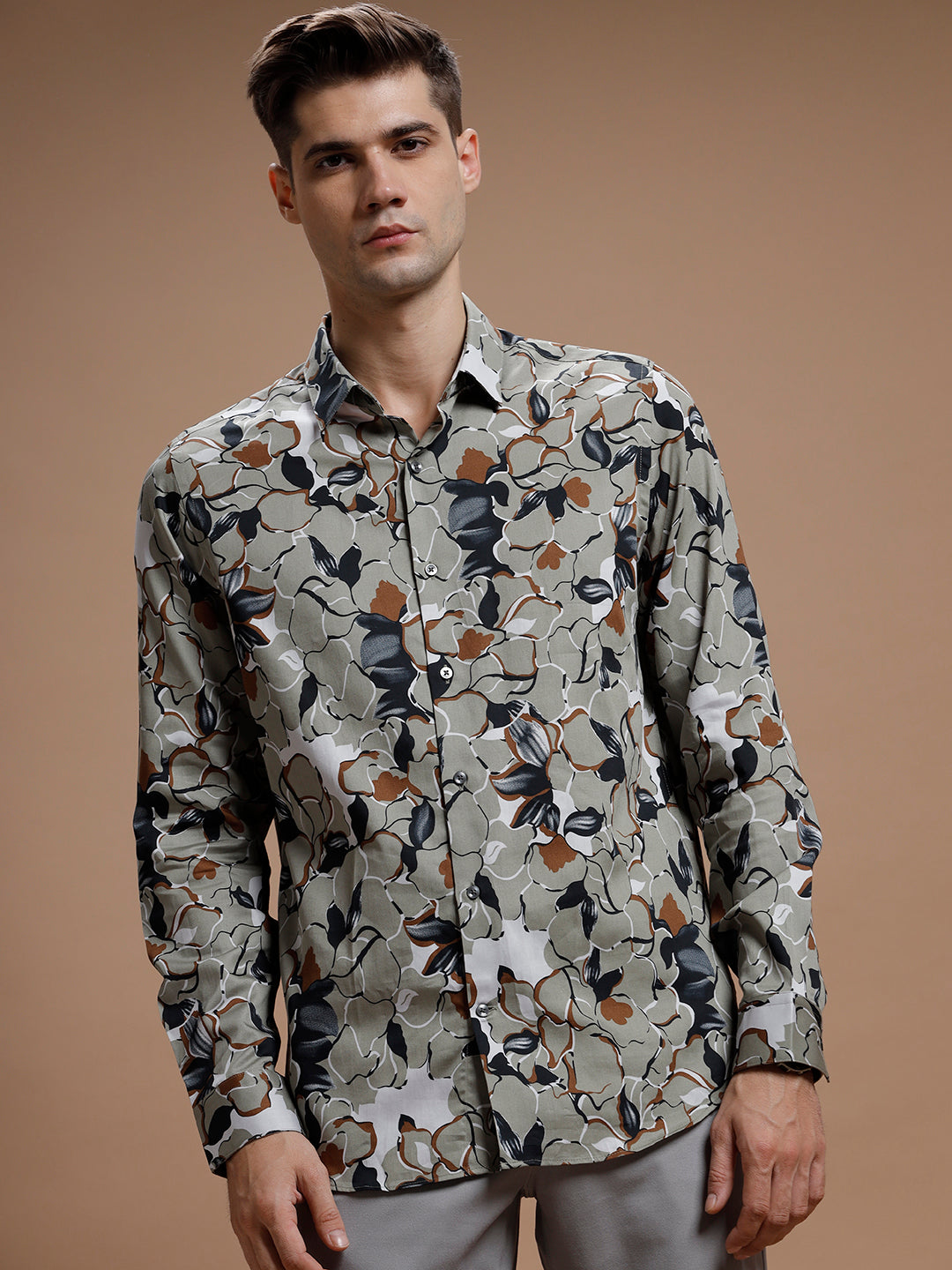 Midnight Flower Print Pure Cotton Shirt