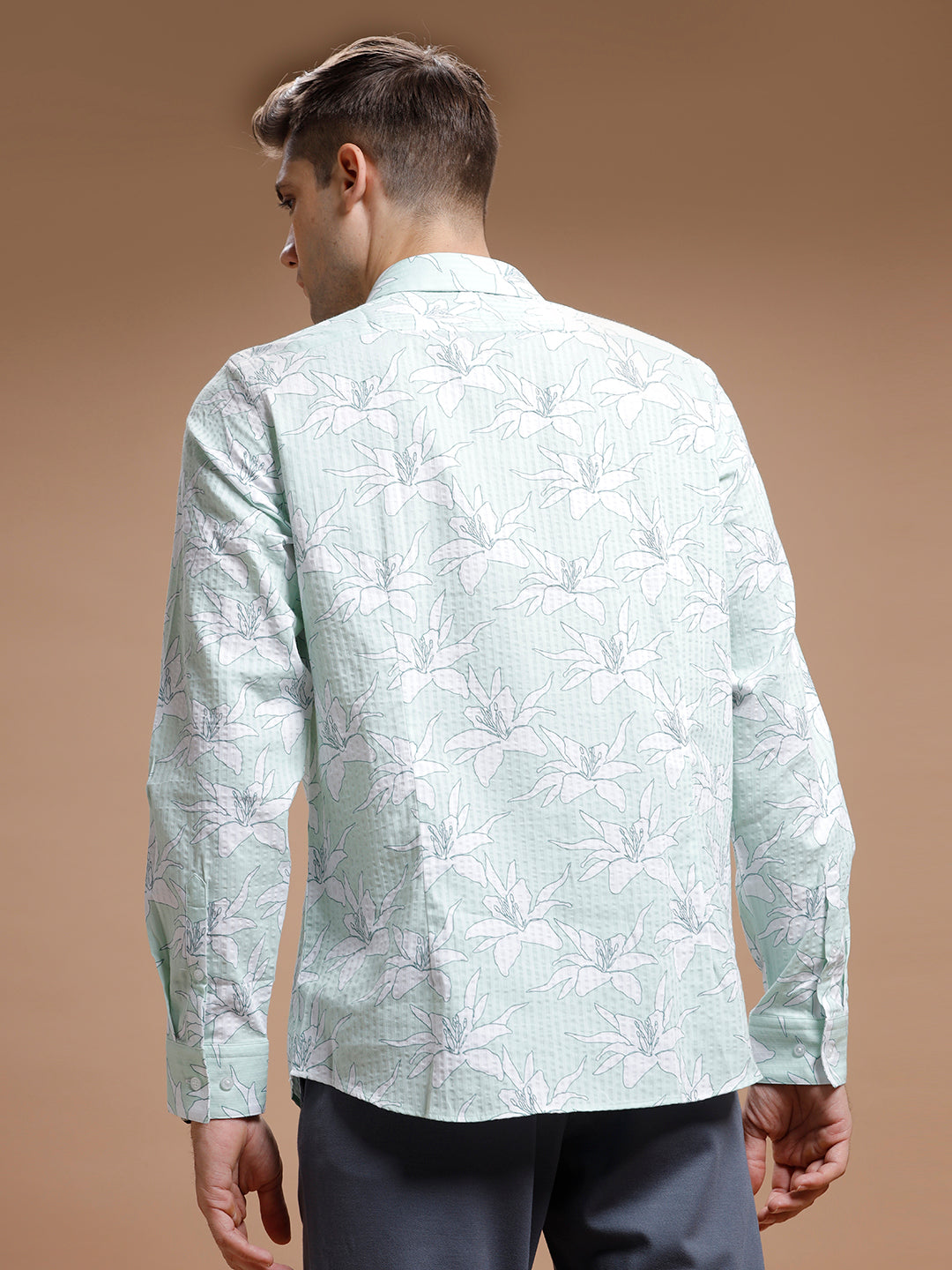 Seer Green Hibiscus Print Pure Cotton Shirt