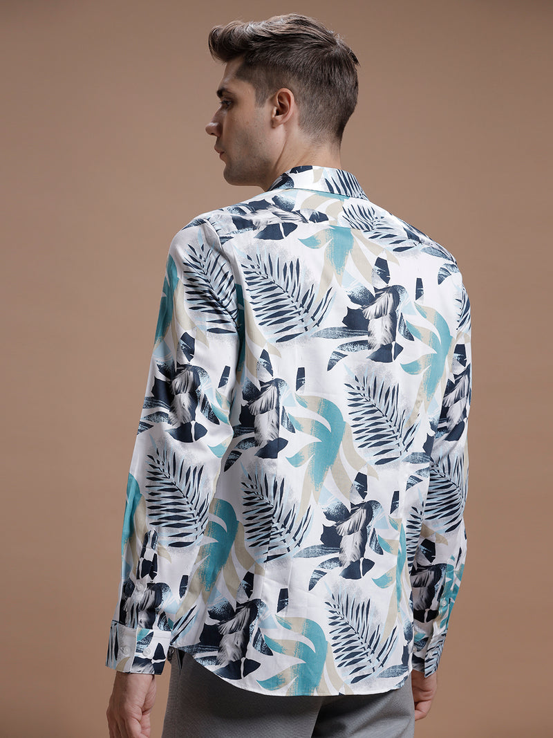 White Havana Print Pure Cotton Shirt