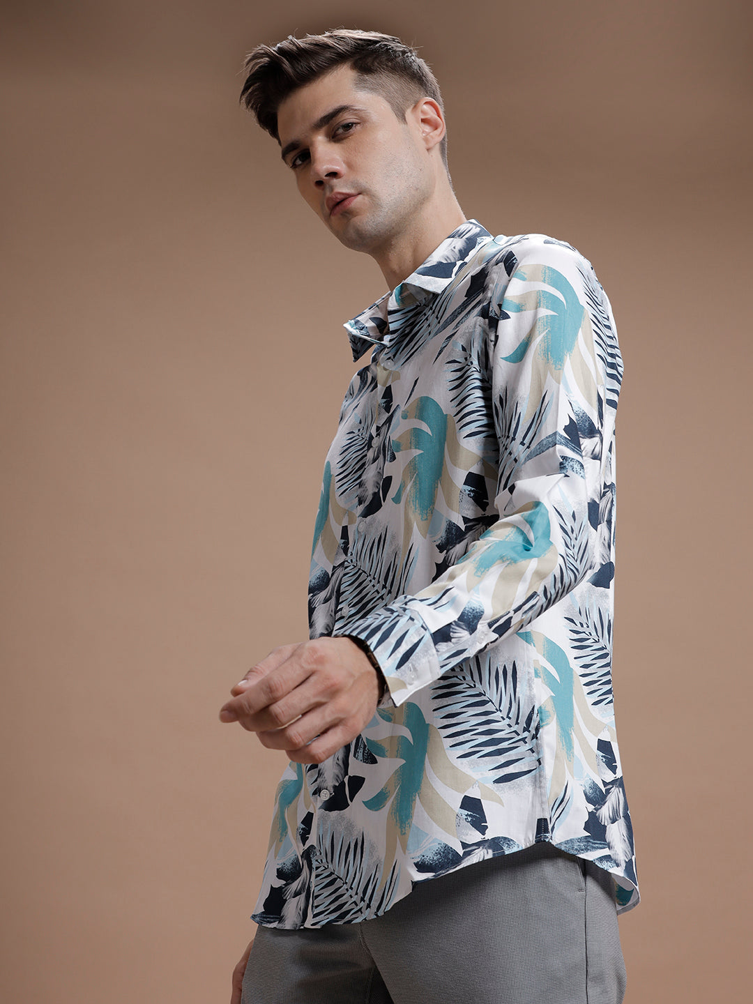 White Havana Print Pure Cotton Shirt