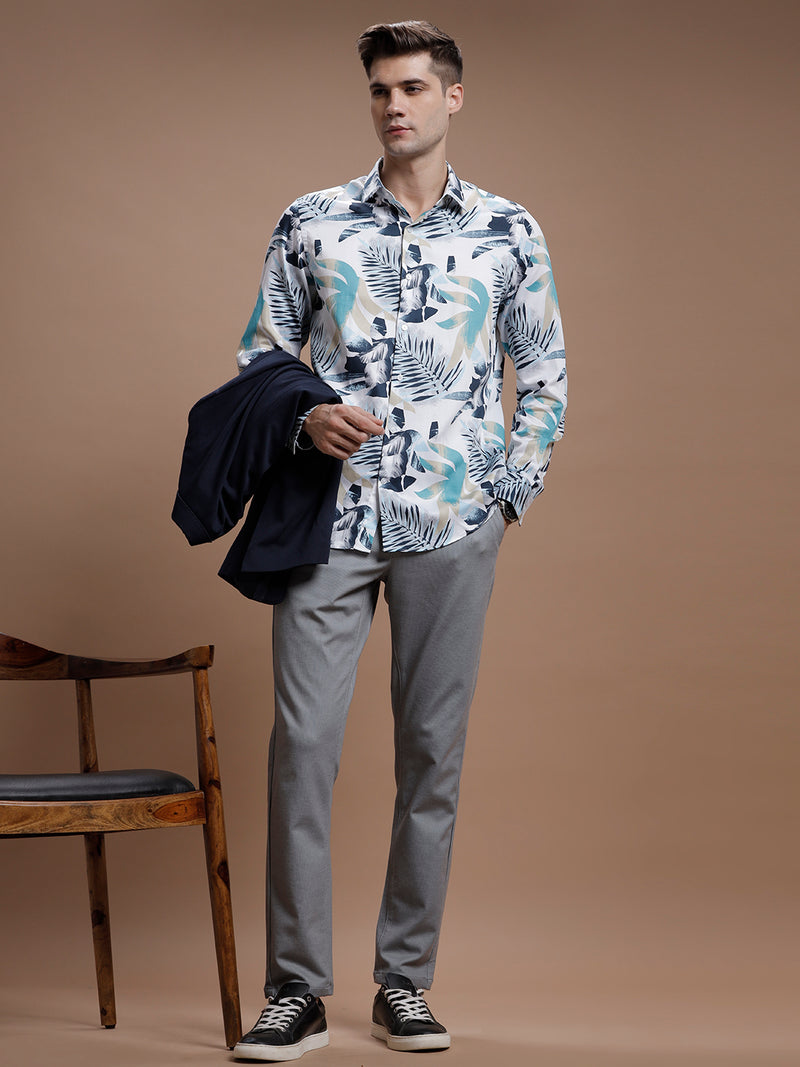 White Havana Print Pure Cotton Shirt