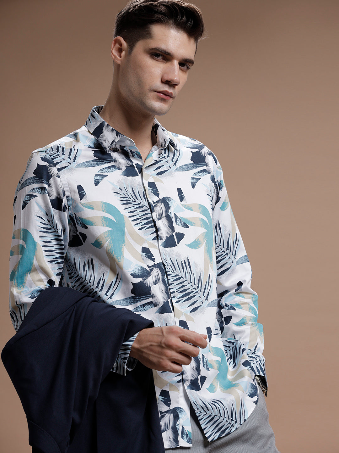 White Havana Print Pure Cotton Shirt