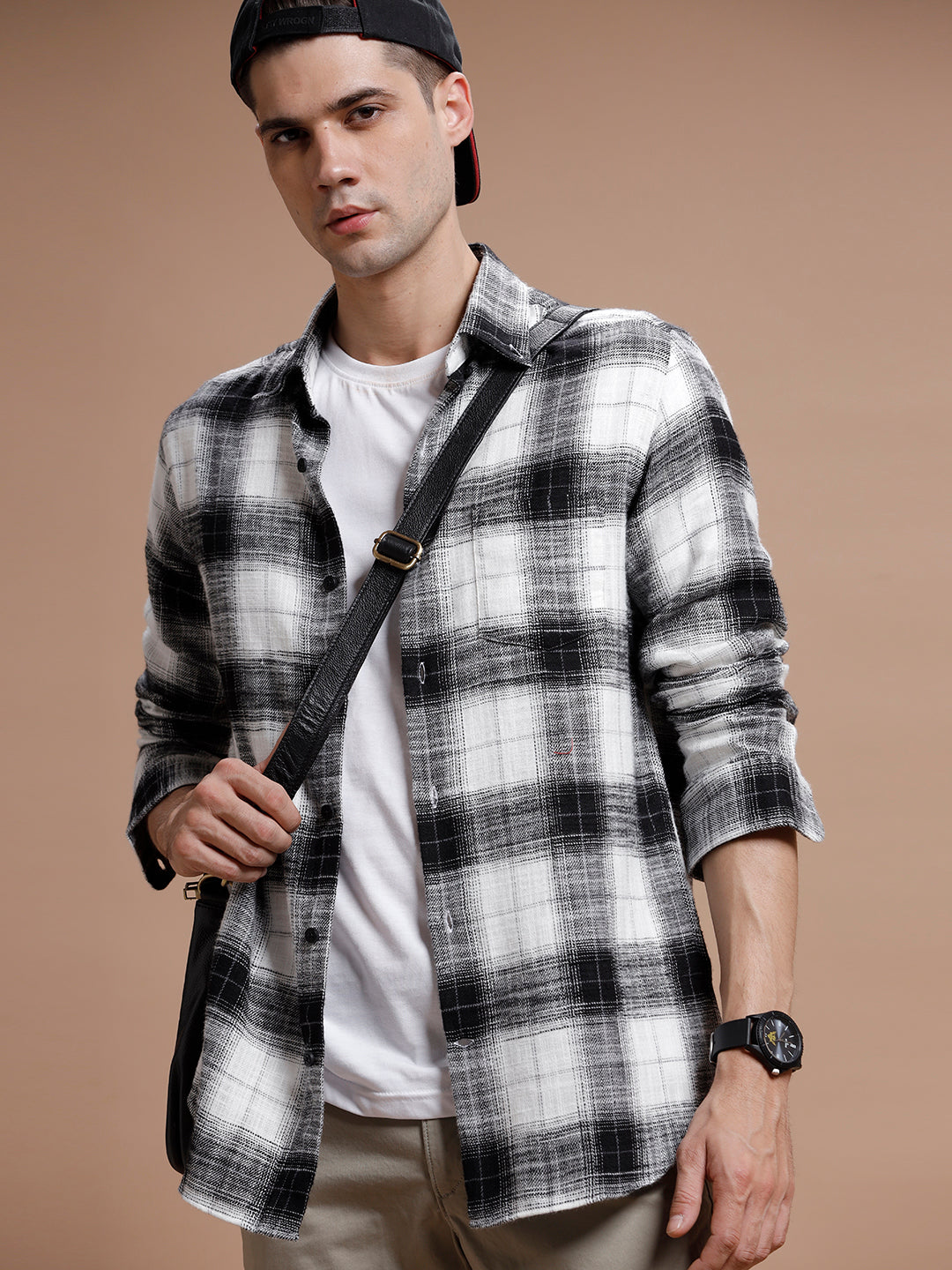 White::Black Checks Pure Cotton Shirt