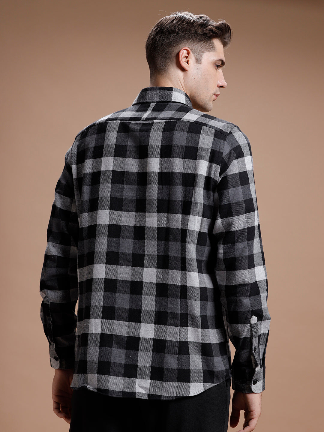 Grey::Black Checks Pure Cotton Shirt